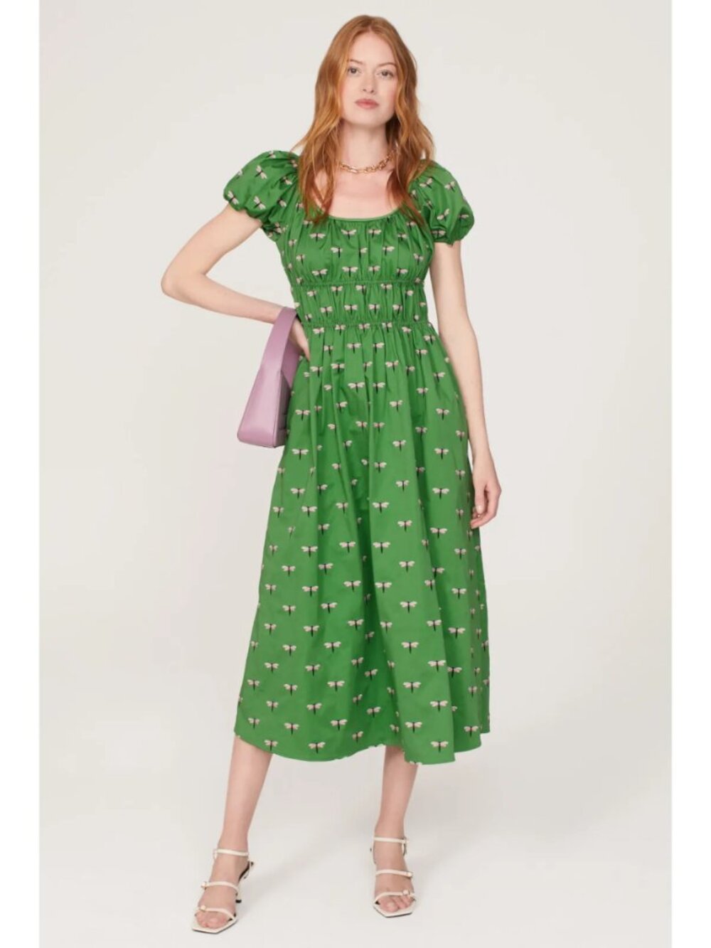 Kate Spade Dragonfly Riviera Midi Dress in Green - Picture 2 of 13